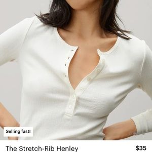 Everlane stretch rib Henley NWT